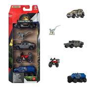 Vehículo de juguete Mattel Matchbox Jurassic World JGL24 set 4 vehículos y figura