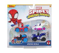 Vehiculo de Spidey & His Friends Diecast Amazing Metals Pack de 4 cochecitos