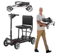 Vehículo Eléctrico Plegable De Cuatro Ruedas Ultraligero De 15,8 Kg para Personas Mayores, Baterías Duales, Diseño Cómodo Y Plegable, para Personas Mayores Y Discapacitadas. Black,6.6A
