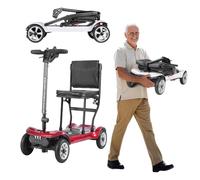 Vehículo Eléctrico Plegable De Cuatro Ruedas Ultraligero De 15,8 Kg para Personas Mayores, Baterías Duales, Diseño Cómodo Y Plegable, para Personas Mayores Y Discapacitadas. Red,10A