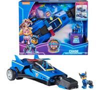 Paw Patrol Patrulla Canina - LA SUPERPELÍCULA - Coche Transformable Deluxe con Figura de Chase Patrulla Canina - con Luces y Sonidos - 6067497 - Juguetes Niños 3 Años +