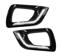 Vehículo Iuz Señal Giro 2 Luces LED Circulación DRL Intermitentes Antiniebla Para Nissan Para Navara ParaN P300 (2015 2016 2017 2018 Y 2019) Señal Giro Luz(White and Yellow,Black Cover)