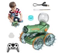 Vehículo teledirigido - Vehículo telecontrolado anfibio para tierra y agua - Coche RC LED de largo alcance con agua para escalada Drift interior/exterior conducción deportiva jardín playa piscina