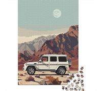 Vehículo Todoterreno Blanco Puzzle de 1000 Piezas Papel para Adultos Montañas del Desierto Relajación Hogar Regalo 70x50cm/1000pcs