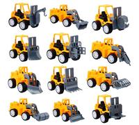 Vehículos de Construcción,12 Piezas Mini Vehículo de Construcciones Juguet, Camion Coche de Juguete Niños Building Juguete per ragazzi ragazze bambini giocattoli compleanno Natale Halloween