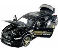 Vehículos Metal Fundido presión 1:32 para Ford para Mustang Shelby GT500 Modelo Coche aleación con Sonido dinámico Adornos Luminosos(Negro)