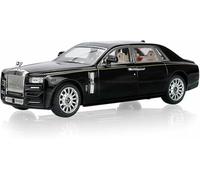 Vehículos Metal Fundido presión Escala 1:18 y 1:24 para Rolls-Royce Phantom Autos Lujo Auto aleación maqueta Sonido e iluminación Vehículo estático Retroceso Regalo(1:24 Black)