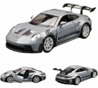 Vehículos Metal Fundido presión para para Porsche 911 992 GT3 RS Coche Deportivo Escala 1:36 Modelo simulación dinámica Juguete aleación Regalo exhibición(Cromo)