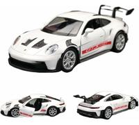 Vehículos Metal Fundido presión para para Porsche 911 992 GT3 RS Coche Deportivo Escala 1:36 Modelo simulación dinámica Juguete aleación Regalo exhibición(Blanco)
