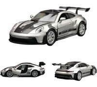 Vehículos Metal Fundido presión para para Porsche 911 992 GT3 RS Coche Deportivo Escala 1:36 Modelo simulación dinámica Juguete aleación Regalo exhibición(Plata)