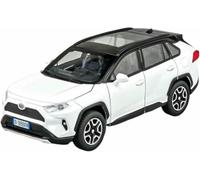 Vehículos Metal Fundido presión para Toyota para RAV4 SUV clásico Modelo Coche Escala 1:32 simulación dinámica Juguete aleación Regalo exhibición(Blanco)