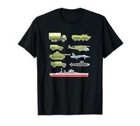 Vehículos Militares Tanques Aviones Amante Niños y Niñas Camiseta
