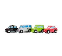 New Classic Toys-11934 Vehículos Mini Set con 4 Sedan, Van, Coupe y Taxi/Material: Madera/Empujar los Coches para niños de 12 Meses, Color voitures-Deluxe (1934)