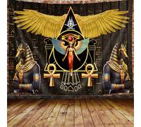 VEIGIKE Tapiz egipcio antiguo, historia de las pirámides de Egipto, tapiz negro y dorado para colgar en la pared para dormitorio, tapices vintage, manta para dormitorio universitario o decoración del