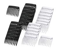 Veil Comb, French Hair Comb, 24 Pieces Decorative Hair Clip, Black and Clear Colors, Lightweight Pp Material for Bridesmaids, Stylists, Wedding, Daily Hairstyles, 1.97x1.57 Inches