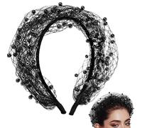 Veil Headband Comfortable Mesh Pearls - ABS Mesh 37 cm