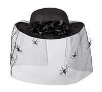 Veiled Boland 04120 - Sombrero para mujer, viuda negra, sombrero de bruja para mujer, sombrero para disfraz de carnaval o Halloween, accesorio de disfraz, negro