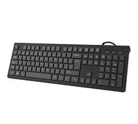 VEILZOR Teclado USB, QWERTY Español, Teclado Ordenador con Cable,Tamaño Estándar,Soportes Plegables,Resistente a Salpicaduras, Letras Antidesgaste para Windows, Mac, Laptop
