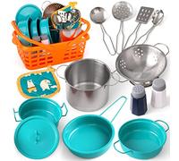 Veitch fairytals Accesorios & Utensilios de Cocina Juguetes, Menaje Olla Pequeños Cacharritos Cocinitas de Juguetes Metal para Infantil Cozinha Criança Brincar Niños 3 4 5 6 7 8 Años (Verde)