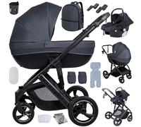 Veitoalioy Carrito Bebe 3 en 1, Portátil Cochecito Plegable, Carrito de Paisaje Alto Se puede empujar hacia adelante y hacia atrás, Cochecito de Bebé Conveniente y Multifuncional (V7 Grey)