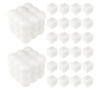 Veiuwa 24 velas de burbujas - Velas de cera de soja de vainilla en forma de cubo - Mini velas de soja hechas a mano, para decoración estética de habitación, vela decorativa grande para el hogar