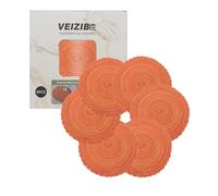 VEIZIBEE Manteles Individuales or Posavasos,Almohadilla de café Mesa de Redondos Salvamanteles Individuales de Encaje,Lavables,Antideslizantes,Cocina,Mesa de Comedor,Estilo Europeo (Naranja, 18cm)