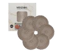 VEIZIBEE Manteles Individuales or Posavasos,Almohadilla de café Mesa de Redondos Salvamanteles Individuales de Encaje,Lavables,Antideslizantes,Cocina,Mesa de Comedor,Estilo Europeo (Café, 18cm)