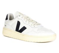 VEJA Cuero Lateral Logo Plano Encaje Mujer Zapatillas En Marina Blanca GB 4-8