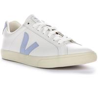 Veja Esplar Logo Zapatilla De Cuero Lisa Blanca Y Lila Para Mujeres UK 3 - 8