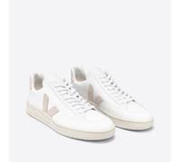 VEJA Zapatillas de piel con cordones V-12. Color Blanco