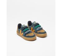VEJA Zapatillas de piel SMALL V-10. Color Azul/Marrón