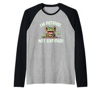 Vejez Estoy Jubilado No caducado Rana Sapo Humorístico Diversión Camiseta Manga Raglan