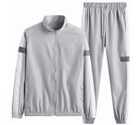 vejtmcc Chándal para hombre, chándal transpirable, traje de deporte, traje de casa de 2 piezas, ropa deportiva de poliéster, sudadera con capucha, manga larga, pantalones deportivos de fútbol