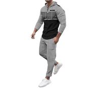 vejtmcc Conjunto de 2 piezas con capucha y pantalones para hombre, Y2K Street Style Hoodie y Pantalones de jogging, suéter para hombre con bolsillos, Chándales de entrenamiento de gran tamaño Chándal