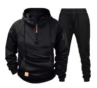 vejtmcc Conjunto de chándal para hombre, 2 piezas, sudadera con cremallera 1/4, chándal informal, traje deportivo para hombre, sudadera con capucha y pantalones de chándal, conjuntos de gran tamaño