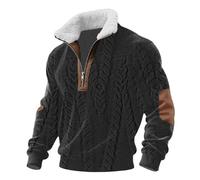vejtmcc Jersey para hombre con cremallera de cuello alto, jersey de punto, corte regular, sudadera de punto fino, sudadera de invierno, sudadera con media cremallera, suéter suave y cálido, jersey