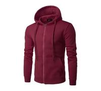vejtmcc Sudadera con capucha para hombre monocolor con cremallera, sudadera de manga larga de algodón, sudadera ligera deportiva, sudadera cálida con bolsillos, cuello alto para exterior, chaqueta con