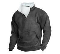 vejtmcc Sudadera para hombre con cremallera 1/4, cuello alto, camisetas de manga larga con cremallera, suéter de manga larga, sin capucha, informal, camiseta de otoño, invierno, jersey clásico de