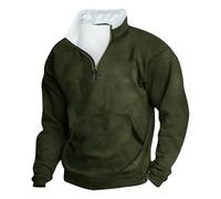 vejtmcc Sudadera para hombre con cremallera 1/4, cuello alto, camisetas de manga larga con cremallera, suéter de manga larga, sin capucha, informal, camiseta de otoño, invierno, jersey clásico de