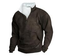 vejtmcc Sudadera para hombre con cremallera 1/4, cuello alto, camisetas de manga larga con cremallera, suéter de manga larga, sin capucha, informal, camiseta de otoño, invierno, jersey clásico de