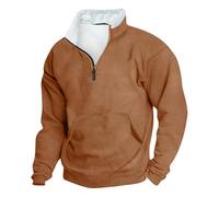 vejtmcc Sudadera para hombre con cremallera 1/4, cuello alto, camisetas de manga larga con cremallera, suéter de manga larga, sin capucha, informal, camiseta de otoño, invierno, jersey clásico de