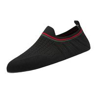 vejtmcc Zapatillas de casa para hombre, transpirables, ligeras, antideslizantes, unisex, planas, calcetines de casa, zapatos descalzos, zapatos casuales cerrados, Negro , 41 EU