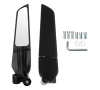 VekAuto 1 Set Espejo Retrovisor de Motocicleta Manillar Espejos Universales Ajustables de Aleación de Aluminio Negro Forma Poligonal M8/M10
