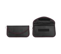 VekAuto Faraday - 2 bolsas de bloqueo de señal RFID, universales para llave de coche, sin llave, protector de llavero, fibra de carbono, color negro con gancho