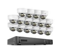 VEKELETE Cámara de Seguridad IP HD de 16 Canales NVR de 12 MP con PoE 6K, Audio y Doble luz, Sistema de videovigilancia Fijo con detección de Personas y vehículos.(2T,Dark Grey)