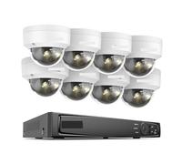 VEKELETE Cámara de Seguridad IP HD de 16 Canales NVR de 12 MP con PoE 6K, Audio y Doble luz, Sistema de videovigilancia Fijo con detección de Personas y vehículos.(None,Multicolor)