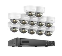 VEKELETE Cámara de Seguridad IP HD de 16 Canales NVR de 12 MP con PoE 6K, Audio y Doble luz, Sistema de videovigilancia Fijo con detección de Personas y vehículos.(None,Lavender)