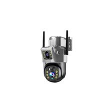 VEKELETE Cámara Solar 6K 4G WiFi con Zoom 10x, Tres Lentes, PTZ, vigilancia Exterior, CCTV, IP, Seguimiento IA, Seguridad WiFi(4G EU CAM Add 128G)