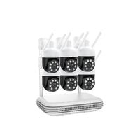 VEKELETE Kit de vigilancia con Sistema de cámara IP WiFi de 8 Canales y 4 MP, Seguimiento automático, Audio bidireccional, visión Nocturna, cámara de Seguridad inalámbrica(1T,8CH 6Pcs Cameras)
