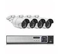 VEKELETE Kit NVR PoE de 5 MP con detección de rostros for Exteriores, H.265, detección de Movimiento, cámara IP, visión Nocturna por Infrarrojos, Kit de videovigilancia P2P(2T,8CH NVR and 4Cameras)